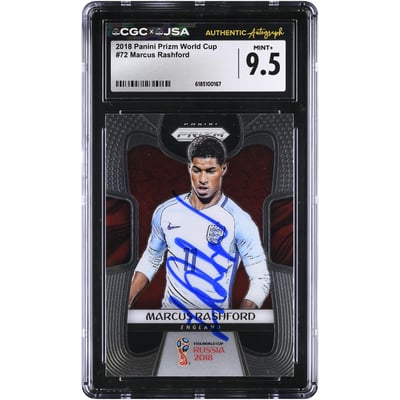 Marcus Rashford England National Team Autographed 2018 Panini Prizm World Cup #72 CGC Authenticated MINT+ 9.5 Card