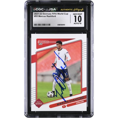 Marcus Rashford England National Team Autographed 2021-22 Panini Donruss #55 CGC Authenticated 10/10 Card