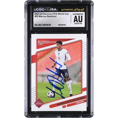 Marcus Rashford England National Team Autographed 2021-22 Panini Donruss #55 CGC Authenticated AUTO 10 Card
