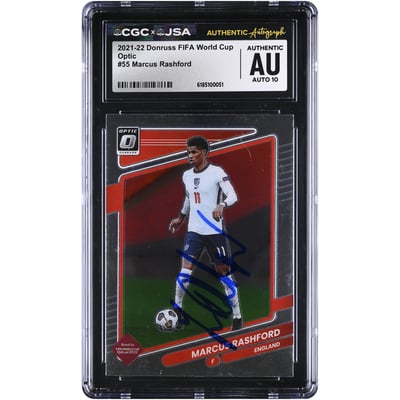 Marcus Rashford England National Team Autographed 2021-22 Panini Donruss Optic #55 CGC Authenticated AUTO 10 Card