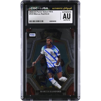 Marcus Rashford England National Team Autographed 2022-23 Panini Select FIFA #123 CGC Authenticated AUTO 10 Rookie Card