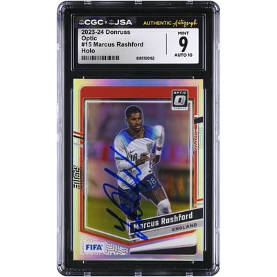 Marcus Rashford England National Team Autographed 2023-24 Panini Donruss Optic Holo #15 CGC Authenticated 9/10 Card