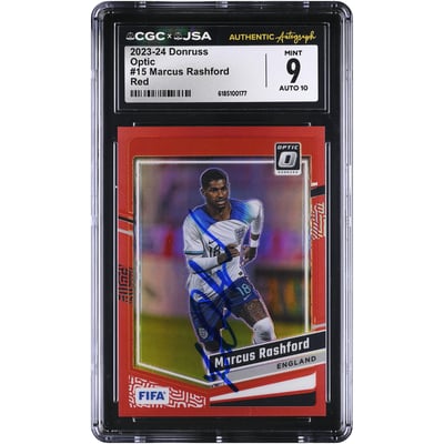 Marcus Rashford England National Team Autographed 2023-24 Panini Donruss Optic Red #15 #/299 CGC Authenticated 9/10 Card