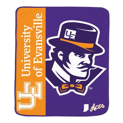Evansville Purple Aces Pegasus Endzone 50" x 60" Ultra Soft Throw Blanket