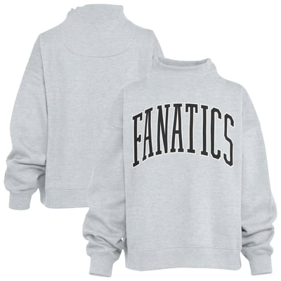 Fanatics Corporate Pressbox Oversized Nelson Mock Neck Sweatshirt - Heather Gray