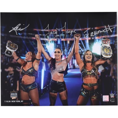 Fatal Influence WWE Autographed Fanatics Authentic 16" x 20" Saturday Night's Main Event Raising Women's Tag Team Titles Photograph 