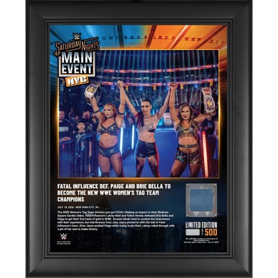 Fatal Influence WWE Fanatics Authentic Framed 13" x 16" Saturday Night's Main Event on July 18, 2026 Collage with a Piece of Match-Used Canvas - Limited Edition of 500