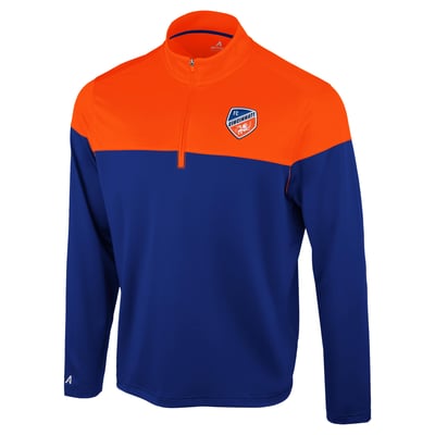 FC Cincinnati Antigua Hinder Quarter-Zip Pullover - Blue/Orange