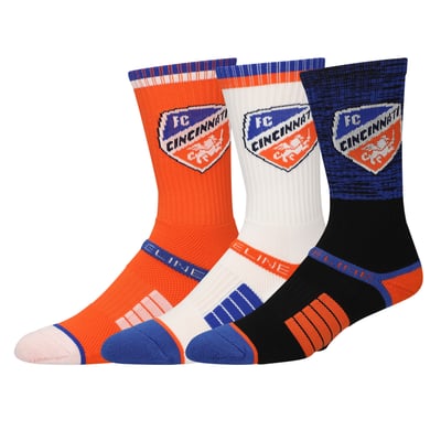 FC Cincinnati Strideline Premium 3-Pack Knit Crew Socks Set