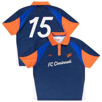 FC Cincinnati Live Breathe Futbol Unisex Scrum Mesh Polo - Navy