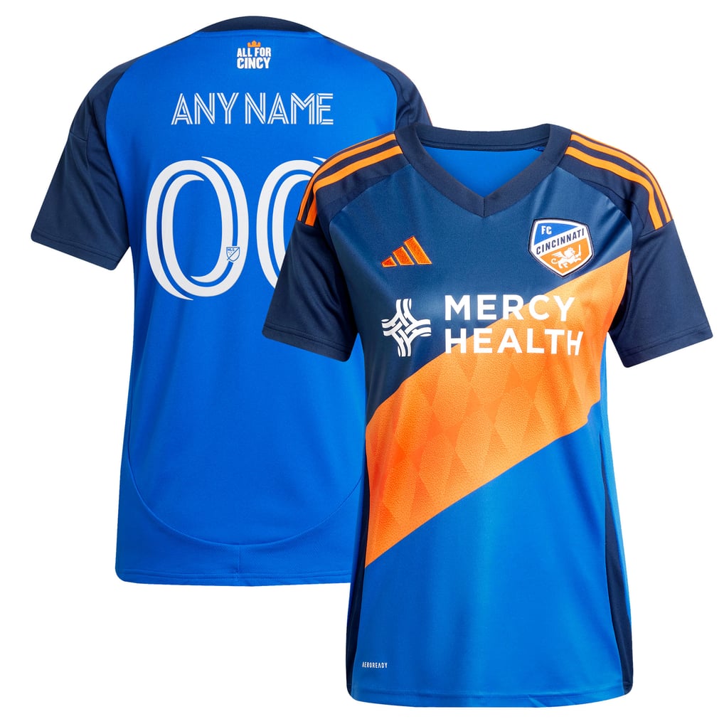  FC Cincinnati adidas Women's 2025 Orange and Blue Legacy Kit Replica Custom Jersey - Blue