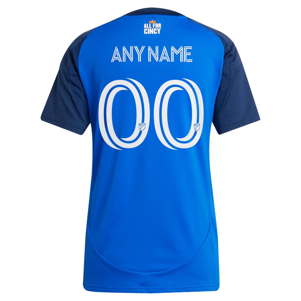  FC Cincinnati adidas Women's 2025 Orange and Blue Legacy Kit Replica Custom Jersey - Blue