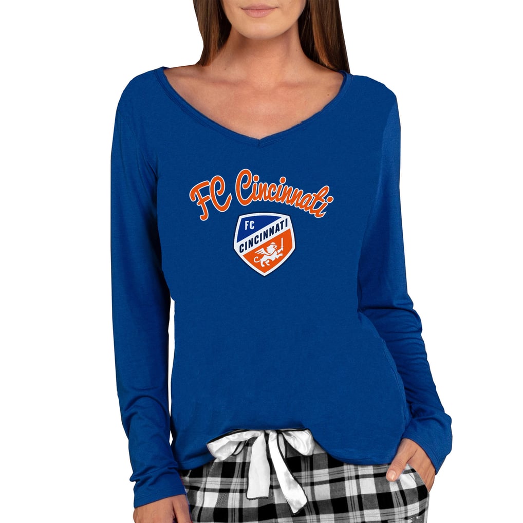 FC Cincinnati Concepts Sport Women's Marathon Long Sleeve V-Neck Top - Blue
