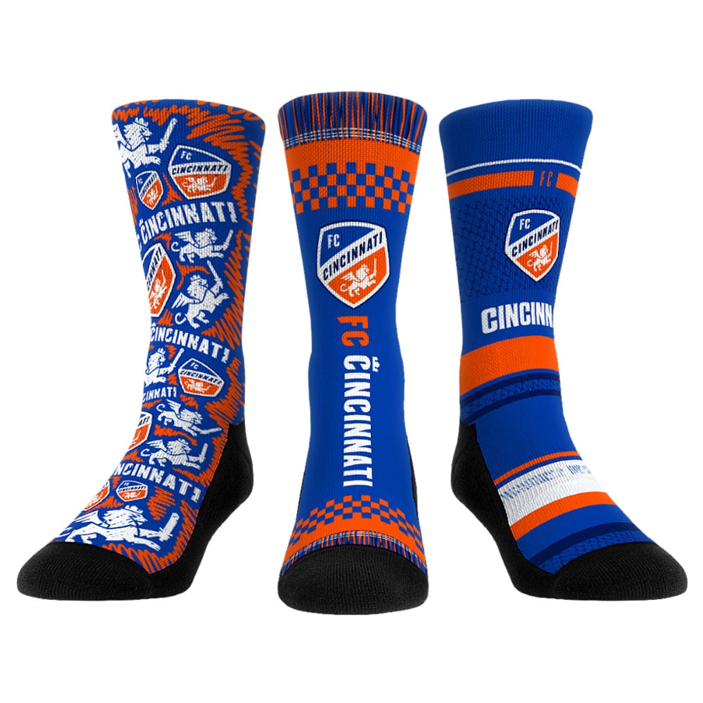  FC Cincinnati Rock Em Youth Three-Pack Crew Socks Set - Blue