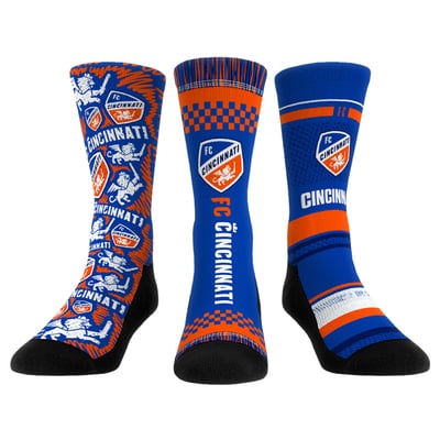  FC Cincinnati Rock Em Youth Three-Pack Crew Socks Set - Blue