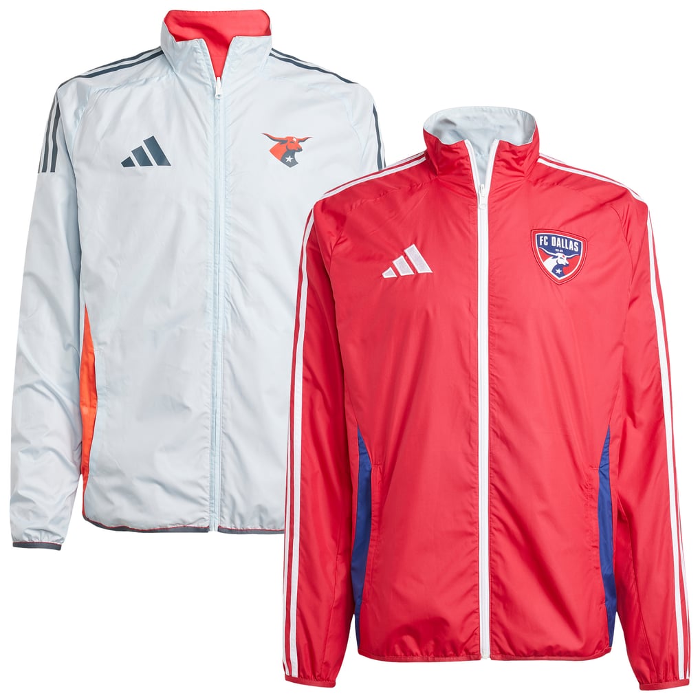 FC Dallas adidas 2025 Anthem Reversible Full-Zip Jacket - Red/Light Blue