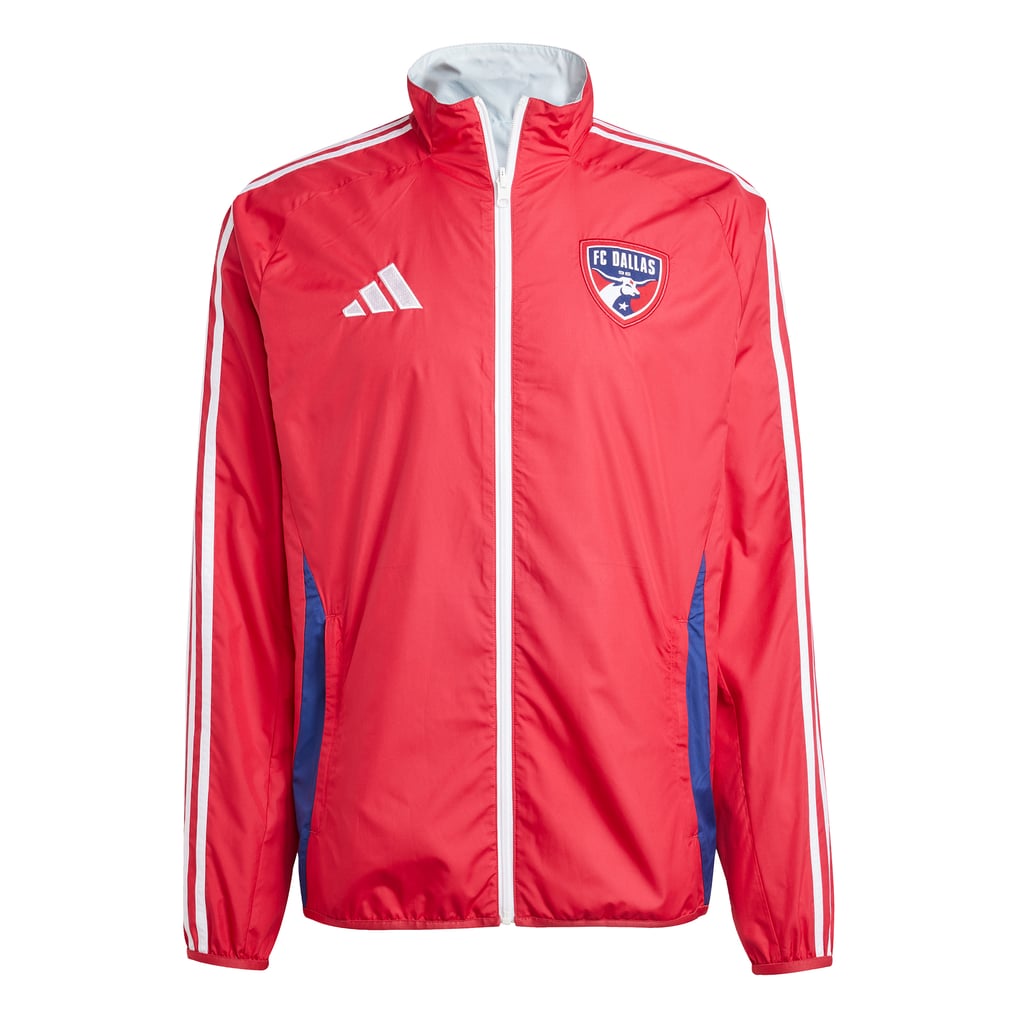 FC Dallas adidas 2025 Anthem Reversible Full-Zip Jacket - Red/Light Blue