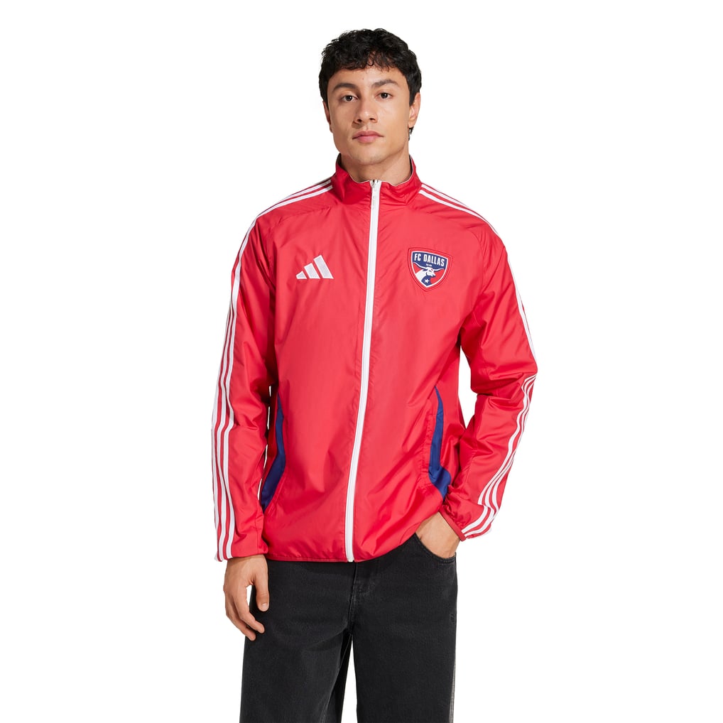 FC Dallas adidas 2025 Anthem Reversible Full-Zip Jacket - Red/Light Blue