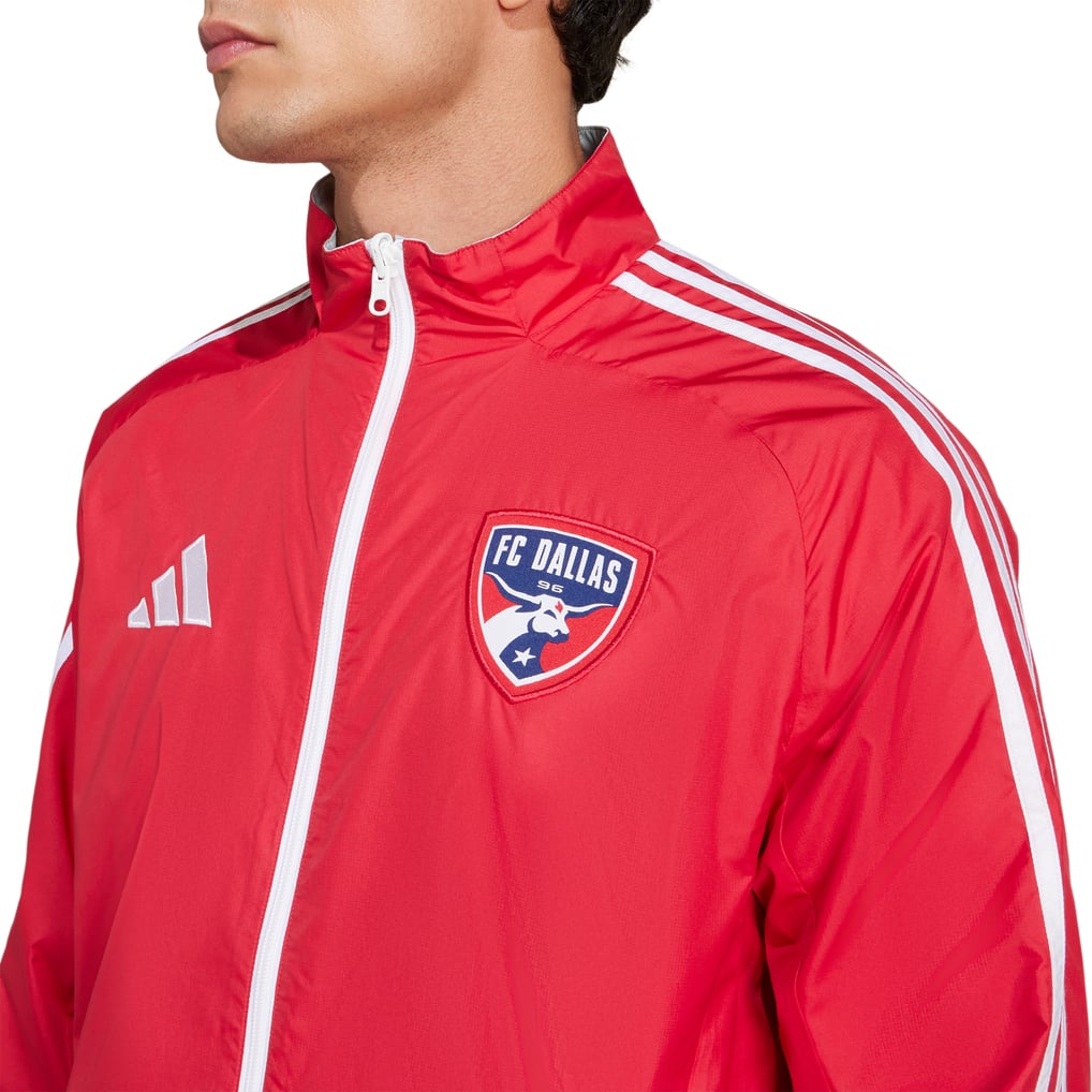 FC Dallas adidas 2025 Anthem Reversible Full-Zip Jacket - Red/Light Blue