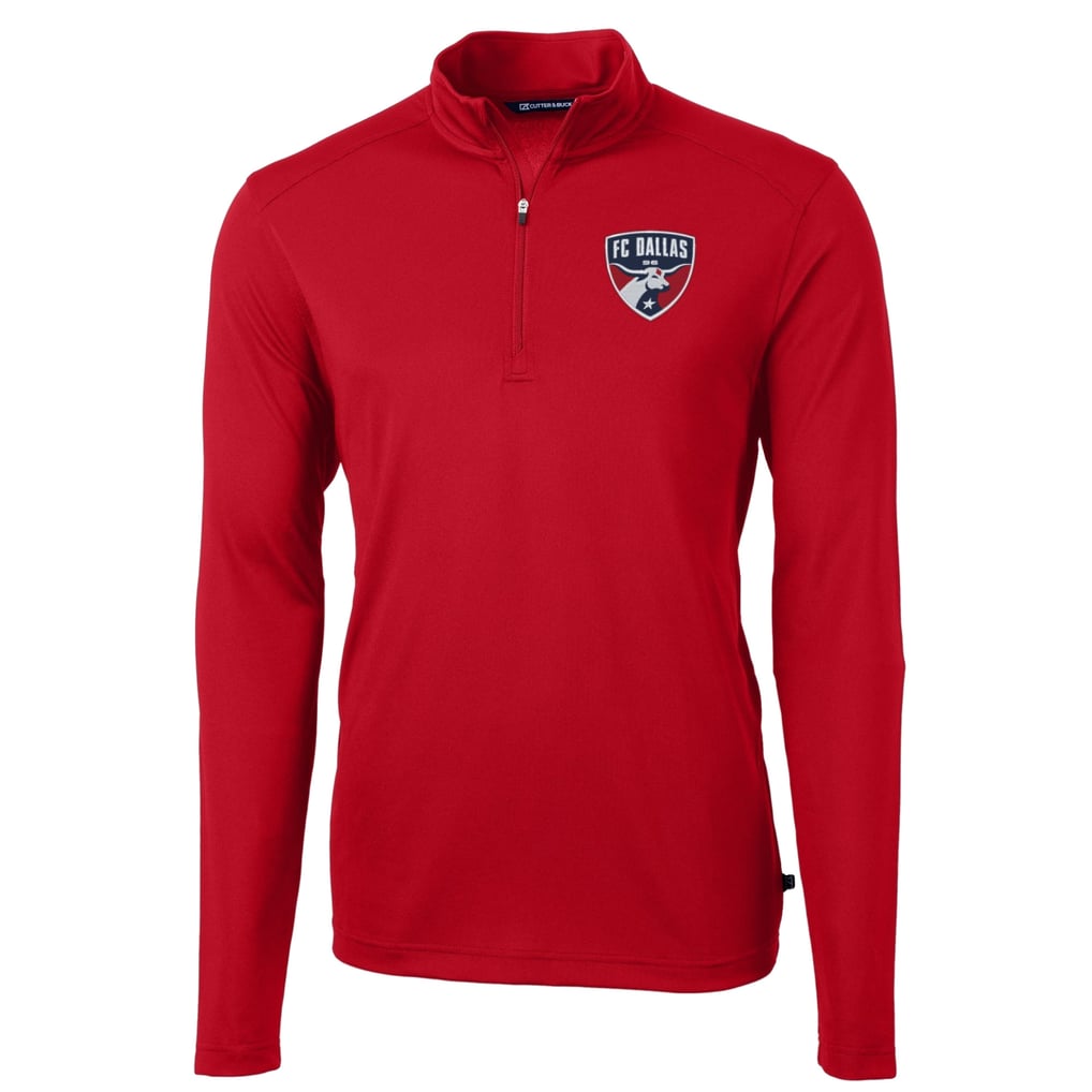 FC Dallas Cutter & Buck DryTec Virtue Eco Pique Recycled Quarter-Zip Pullover - Red