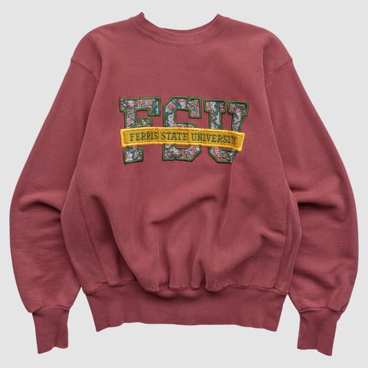 Ferris State Bulldogs MV Sport 90s Pullover Sweatshirt - Maroon - M by Fanatics Real Vintage