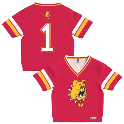 Ferris State Bulldogs GameDay Greats Toddler Lightweight Collegiate Football Fashion Jersey - Crimson
