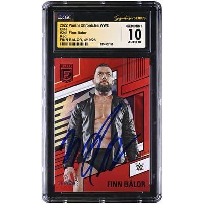 Finn Balor WWE Autographed 2022 Panini Chronicles Elite Red #241 #/199 CGC Fanatics Witnessed Authenticated 10/10 Card