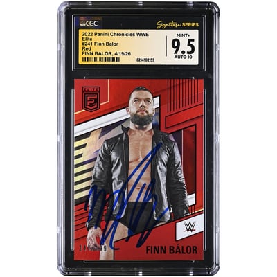 Finn Balor WWE Autographed 2022 Panini Chronicles Elite Red #241 #/199 CGC Fanatics Witnessed Authenticated 9.5/10 Card