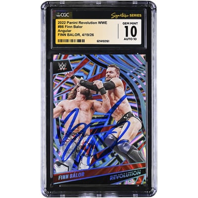 Finn Balor WWE Autographed 2022 Panini Revolution WWE Angular #86 #/199 CGC Fanatics Witnessed Authenticated 10/10 Card