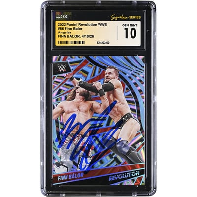 Finn Balor WWE Autographed 2022 Panini Revolution WWE Angular #86 #/199 CGC Fanatics Witnessed Authenticated GEM MINT 10 Card