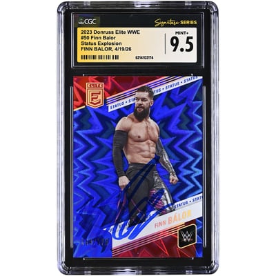 Finn Balor WWE Autographed 2023 Donruss Elite WWE Status Explosion #50 #/275 CGC Fanatics Witnessed Authenticated MINT+ 9.5 Card