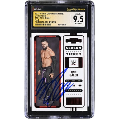 Finn Balor WWE Autographed 2023 Panini Chronicles Contenders Red #104 #/199 CGC Fanatics Witnessed Authenticated 9.5/10 Card