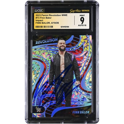 Finn Balor WWE Autographed 2023 Panini Revolution WWE Impact #73 #/199 CGC Fanatics Witnessed Authenticated 9/10 Card