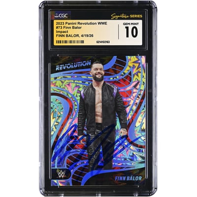 Finn Balor WWE Autographed 2023 Panini Revolution WWE Impact #73 #/199 CGC Fanatics Witnessed Authenticated GEM MINT 10 Card