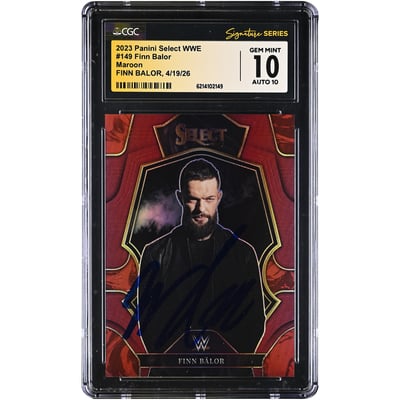Finn Balor WWE Autographed 2023 Panini Select WWE Maroon #149 #/149 CGC Fanatics Witnessed Authenticated 10/10 Card