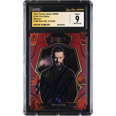Finn Balor WWE Autographed 2023 Panini Select WWE Maroon #149 #/149 CGC Fanatics Witnessed Authenticated 9/10 Card