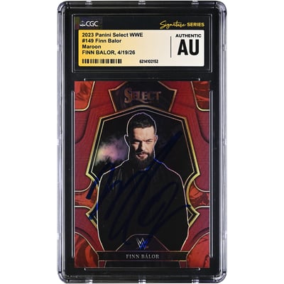 Finn Balor WWE Autographed 2023 Panini Select WWE Maroon #149 #/149 CGC Fanatics Witnessed Authenticated Card