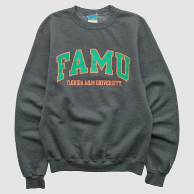 Florida A&M Rattlers Champion 2010s Pullover Sweatshirt - Charcoal - XS by Fanatics Real Vintage