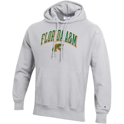 Florida A&M Rattlers Champion Arch Logo Reverse Weave Hoodie - Gray