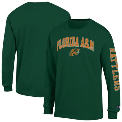Florida A&M Rattlers Champion Arch Logo Long Sleeve T-Shirt - Green