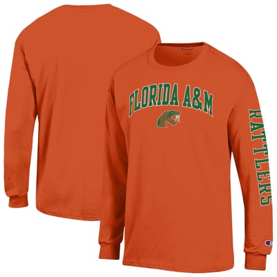 Florida A&M Rattlers Champion Arch Logo Long Sleeve T-Shirt - Orange