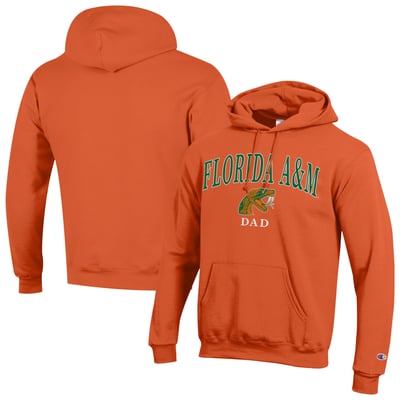 Florida A&M Rattlers Champion Dad Logo Eco Powerblend Hoodie - Orange