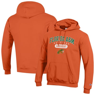 Florida A&M Rattlers Champion Grandparent Logo Eco Powerblend Hoodie - Orange