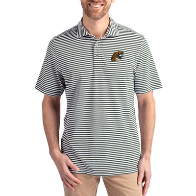  Florida A&M Rattlers Cutter & Buck Virtue Recycled Stripe Featherlight Pique Polo - Green