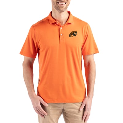  Florida A&M Rattlers Cutter & Buck Coastline Recycled Double Peached Polo - Orange