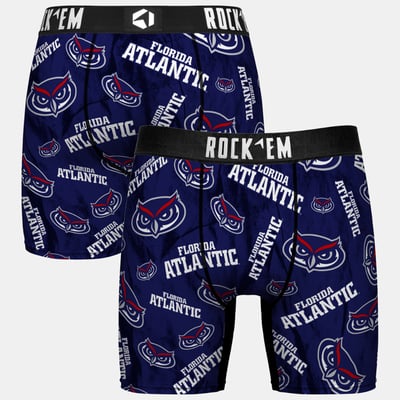  Florida Atlantic Owls Rock Em Youth All Over Logo Boxer Briefs - Navy