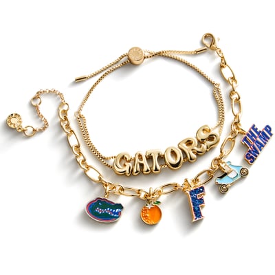 Florida Gators BaubleBar Two-Piece Delicate Charm & Slogan Bracelet Set