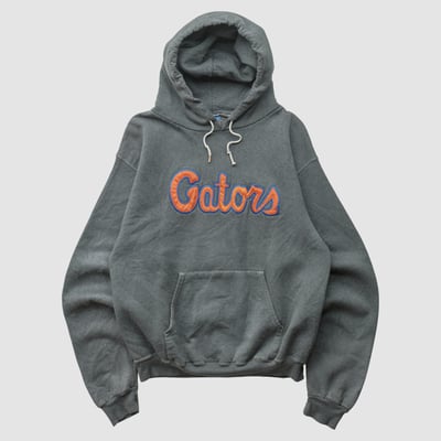 Florida Gators Champion 2000s Hooded Pullover Sweatshirt - Dark Heather Gray - S by Fanatics Real Vintage