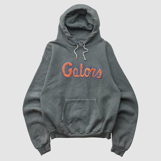 Florida Gators Champion 2000s Hooded Pullover Sweatshirt - Dark Heather Gray - S by Fanatics Real Vintage