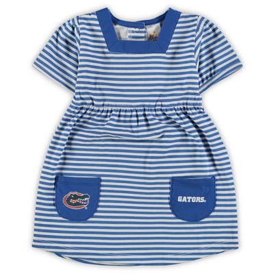 Florida Gators Little King Girls Toddler Square Neck Striped Dress - Royal